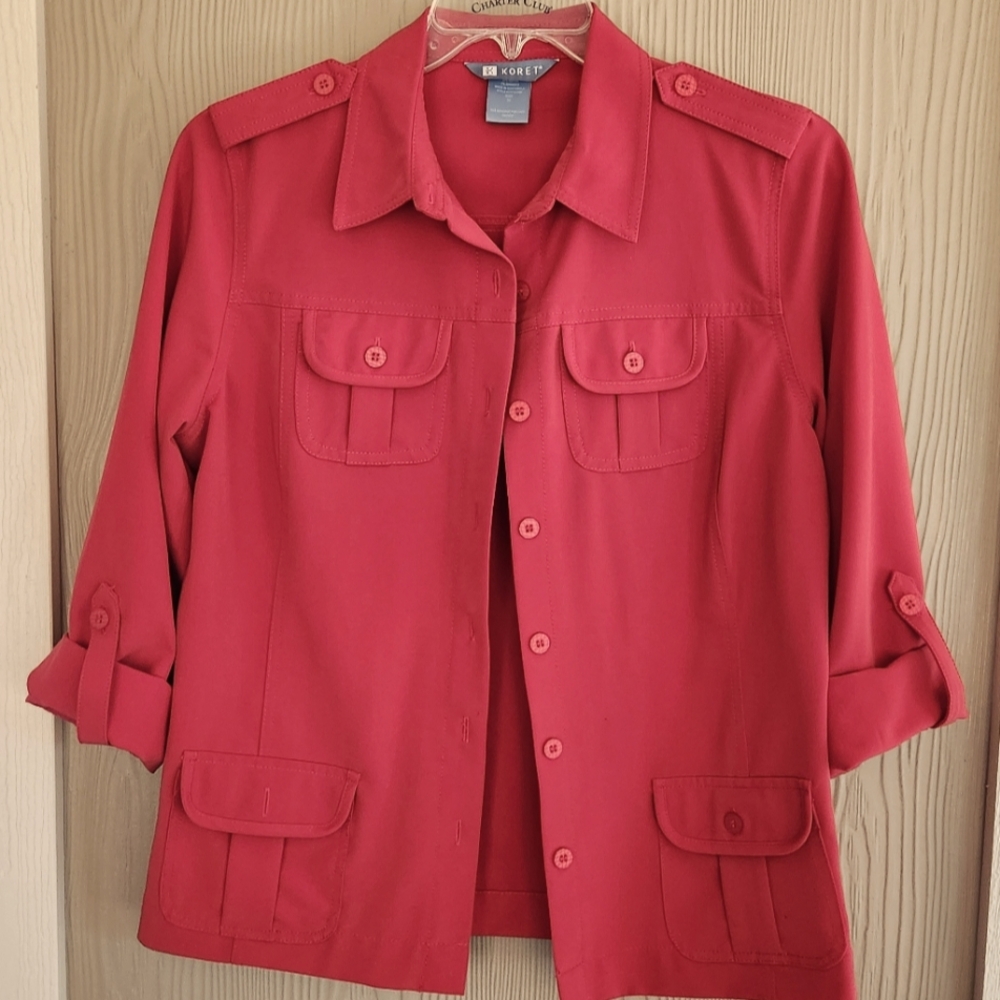 Koret Red Roll Sleeve Shirt
